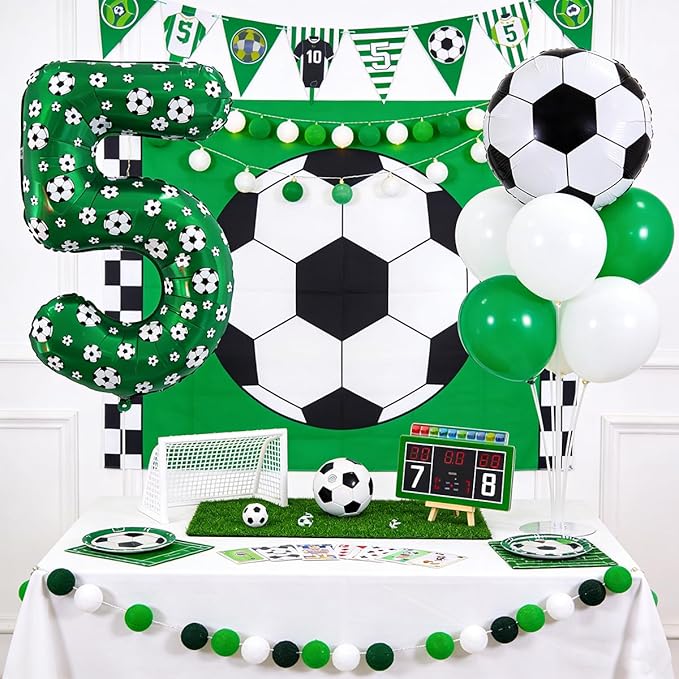40 Inch Soccer Number 1 Balloons Large Foil Balloon Number 1 Birthday Deco World Cup Sports Soccer Theme Decoration For Soccer Party And Boy'S 1 th Birthday