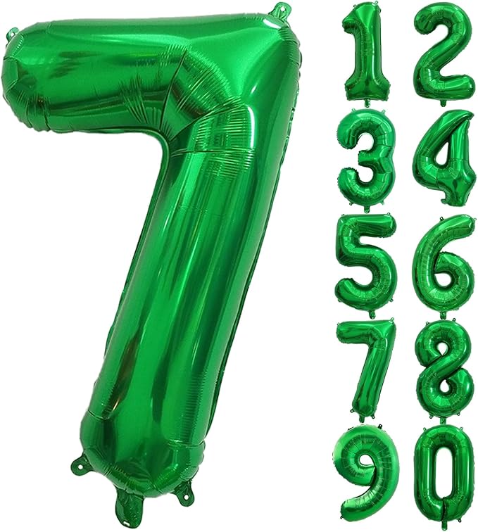 Number Balloons Green Party Balloon - Giant Number 7 Balloon, 40 Inch Large Balloon for St. Patrick's Day Games Theme Birthday Decoration, Girls Boys Party Supplies