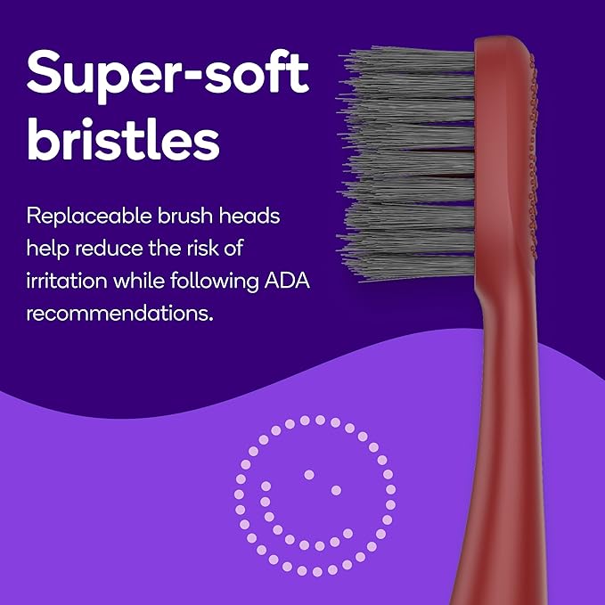 Burst Nova Toothbrush (2 Pack/Red & Orange) | Sonic Powered Teeth Whitening | Super-Soft Bristles | 18000 VPM | 2 Minute Timer | Aluminum Handle | Replaceable Brush Head | Compact Size | AAA Battery