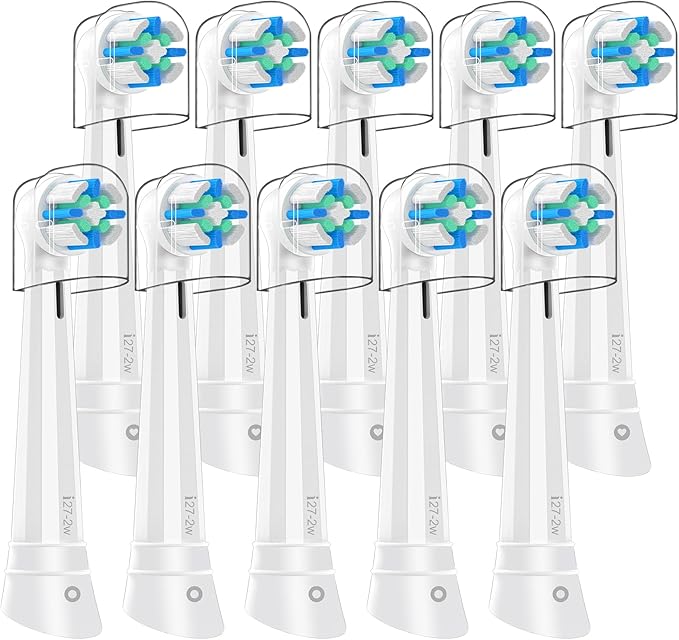 Brush Heads with Medium Bristles Compatible with Oral B IO 2/3/4/5/6/7/8/9/10/Deep Clean Electric Toothbrushes, Replacement Heads for IO (10 White)
