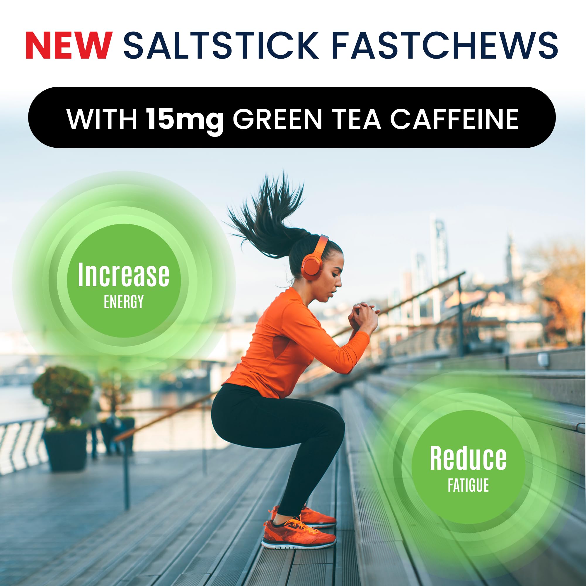 SaltStick Electrolyte FastChews with Caffeine - 60 Citrus Burst Chewable Salt Tablets for Running and Hydration, Electrolyte Chews - 60 Count
