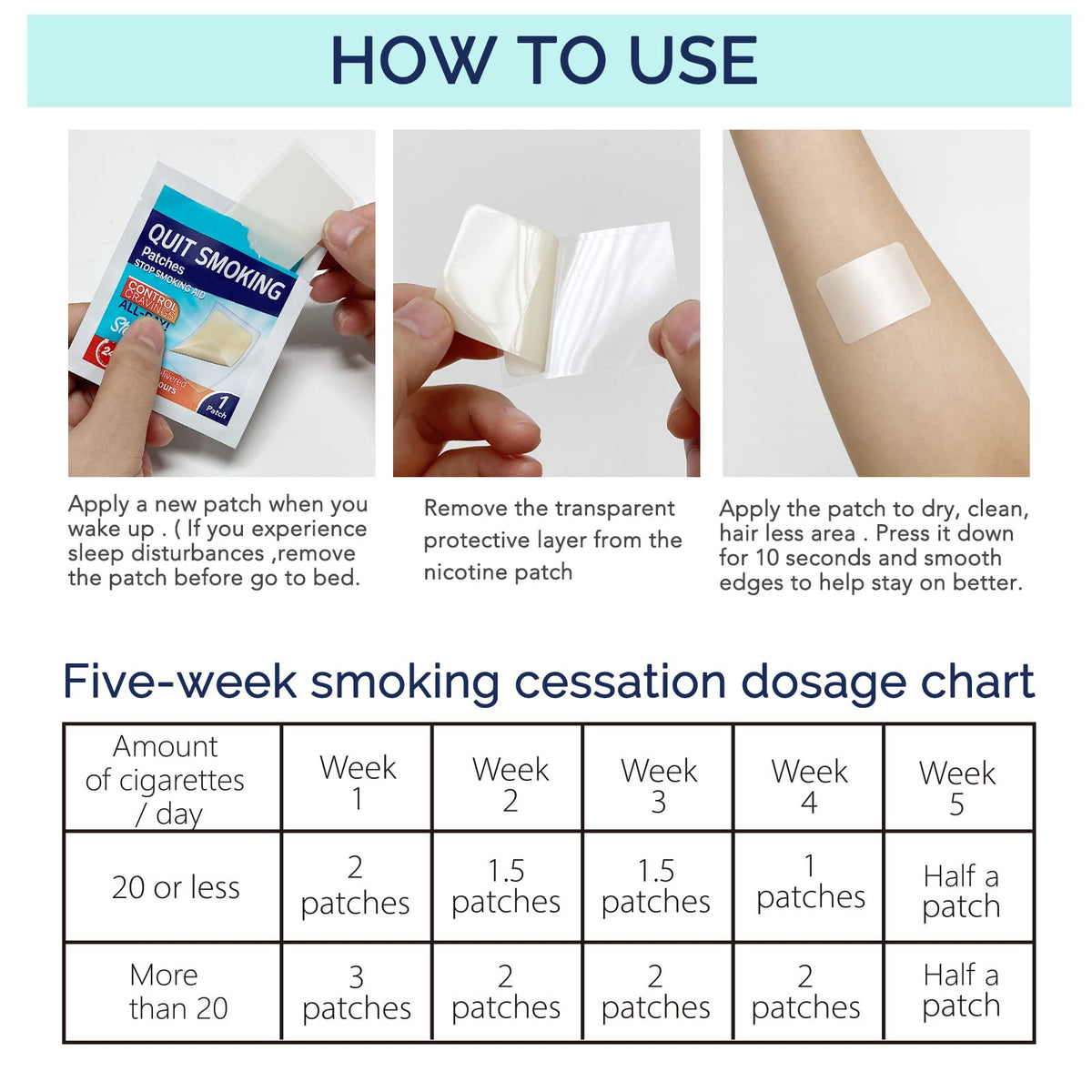 Step 1 Quit Smoking Patches, 21mg Stop Smoking Aids Patches, Helping Quit Patch, Easy & Effective Anti-Stickers, 30 Count Quit Smoking Stickers that Work with 2 Weeks, Anti-Stickers