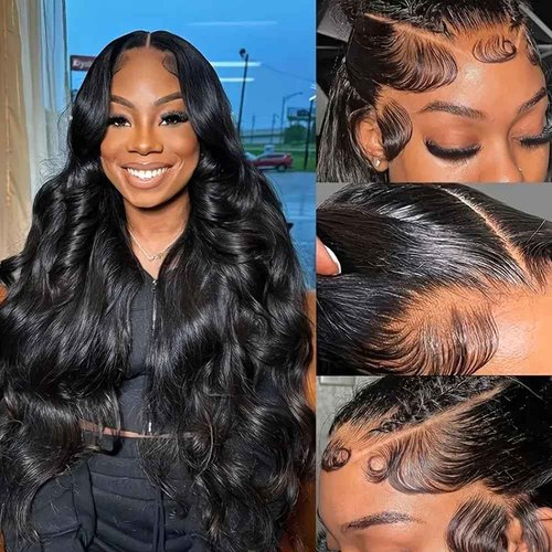 virginess 13x4 Body Wave Lace Front Wigs Human Hair Pre Plucked 180% Density HD Transparent Lace Frontal Wigs Human Hair for Women Glueless Wigs Human Hair With Baby Hair 20 Inch