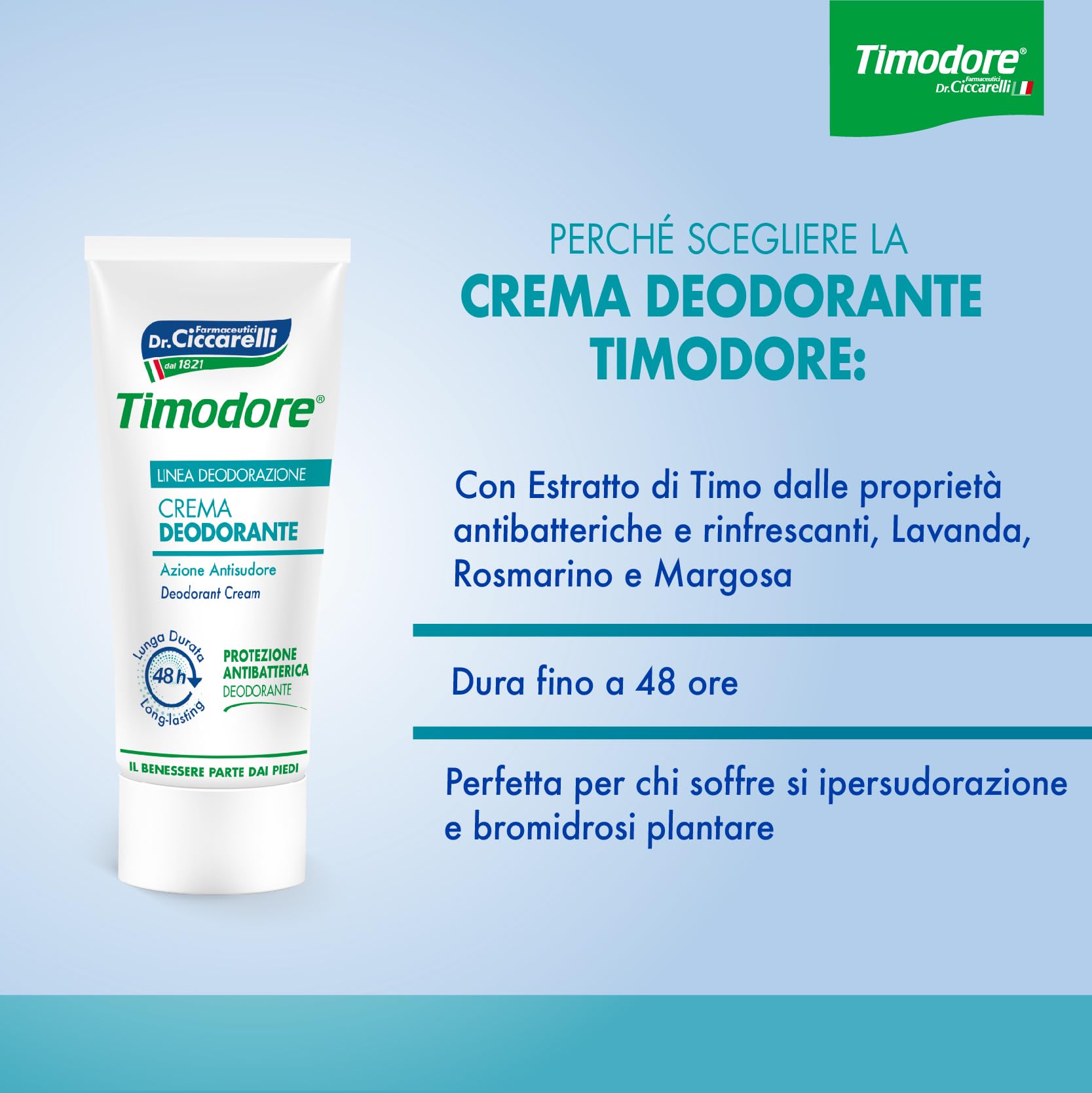 Dr. Ciccarelli Timodore Cream Deodorant 48-sweat H Action Line Deodorisation 50ml