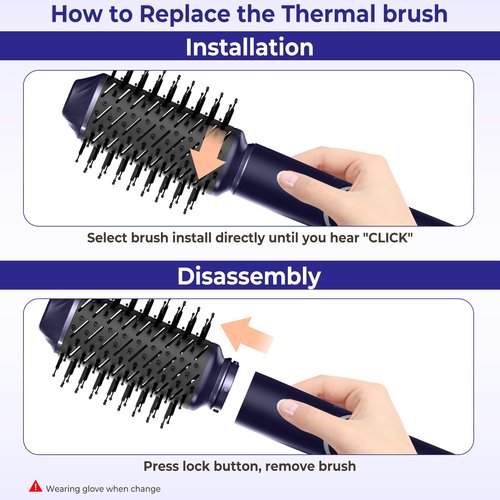 6 in 1 Blow Dryer Brush, Hair Dryer with Diffuser for Curly Hair, Negative Ionic Hair Dryer Brush Set, Air Curling Iron Air Styler, Brush Blow Dryer Straight, Volumize, Drying Hair Styling Tool