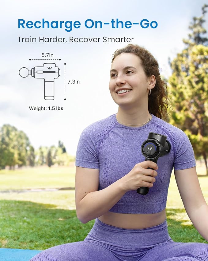 RENPHO Massage Gun Deep Tissue FSA Eligible, Valentines Birthday Gifts for Women Men, HSA Portable Percussion Muscle Massager with Bluetooth, Handheld Device for Back and Neck, Carry Case
