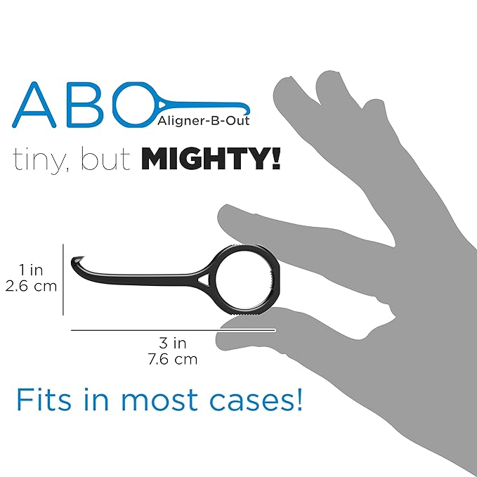 Aligner-B-Out v2 | Beautiful Black 4 Pack | Invisalign Remover Tool & Aligner Remover Tool For All Aligners & Removable Retainers | Orthodontist Recommended Invisalign Accessories