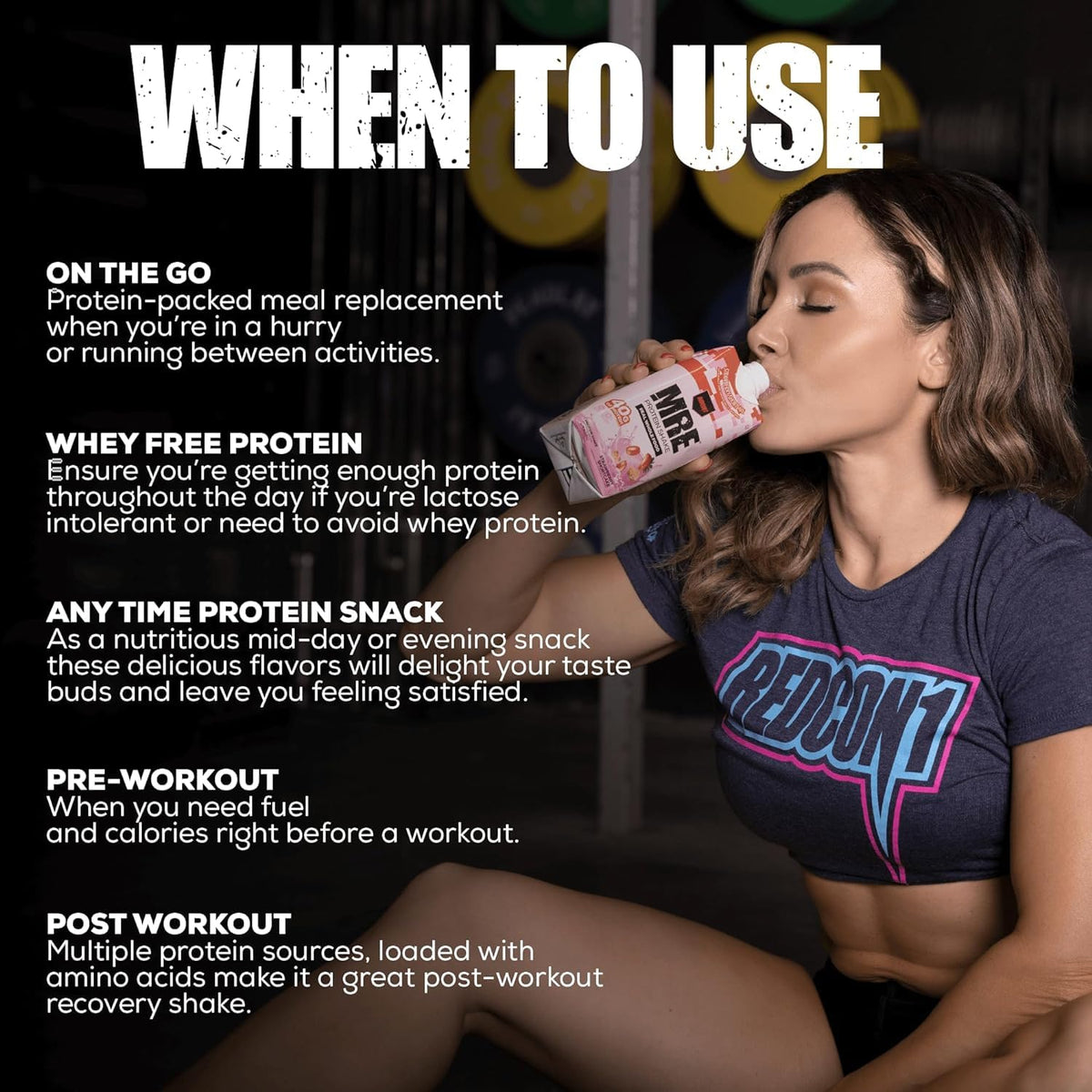REDCON1 MRE Ready to Drink Protein Shakes, Cookies & Cream - Lactose + Whey Free RTD Protein Made with Real Whole Food Protein Blends - Keto-Friendly and Easy to Digest Nutritional Shake (12 Pack)