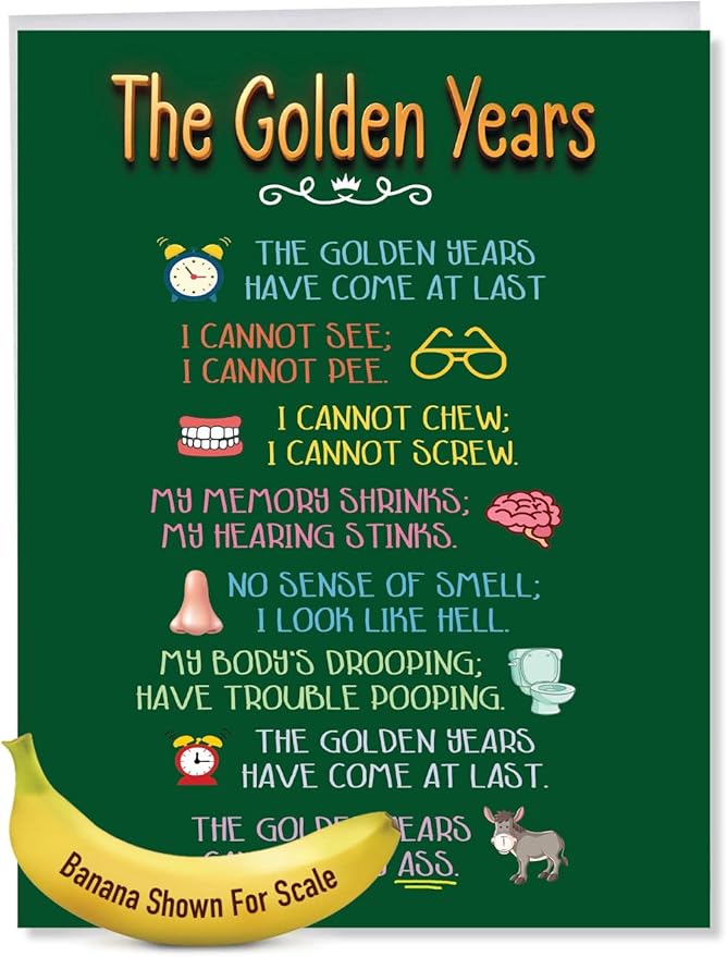 NobleWorks Jumbo Hysterical Birthday Greeting Card From Us 8.5 x 11 Inch with Envelope (1 Card) The Golden Years J8154BDG-US