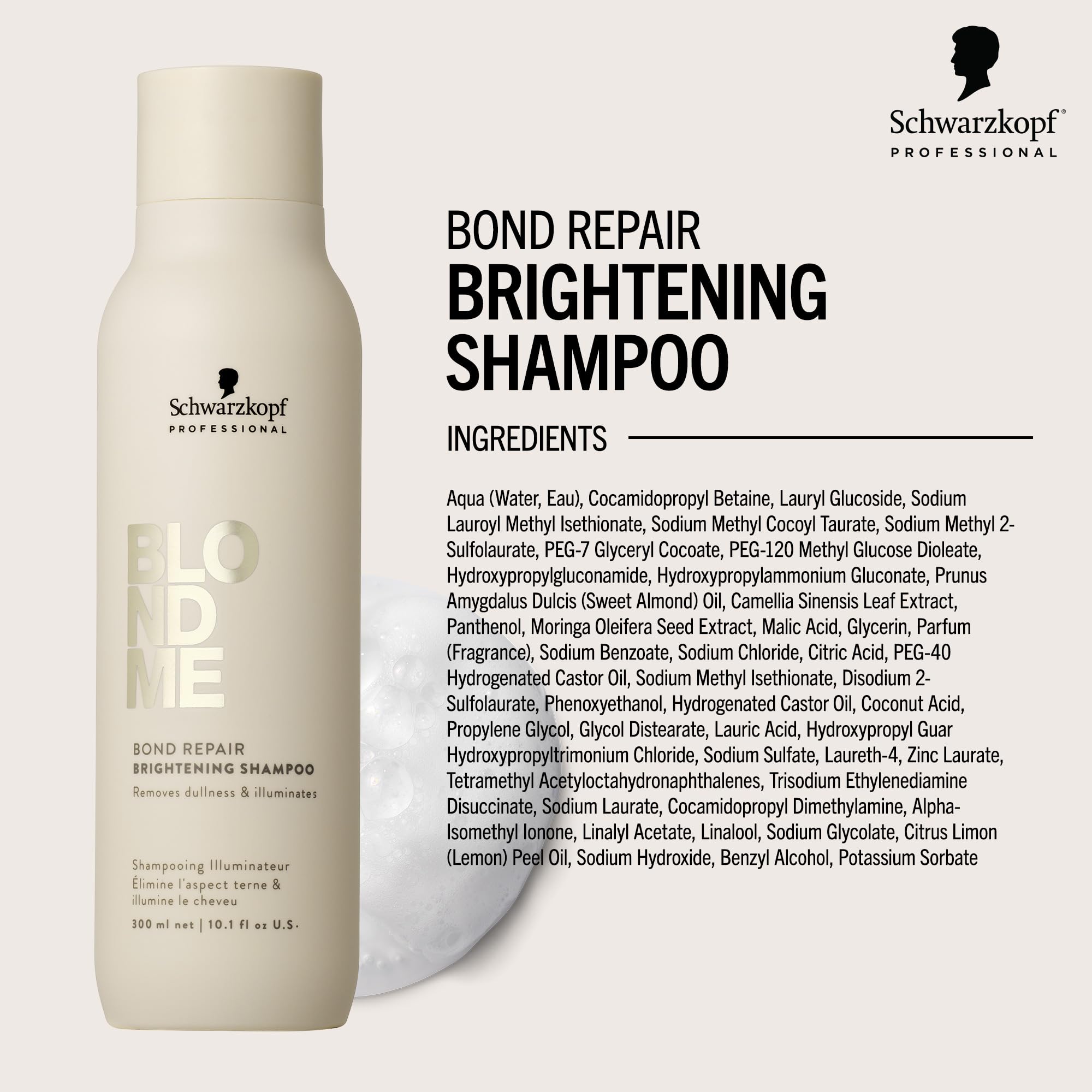 BlondMe Bond Repair Brightening Shampoo for Blonde Hair | Removes Build-Up and Impurities | Repairs, Hydrates, & Brightens Blonde, Lightened, & Grey Hair