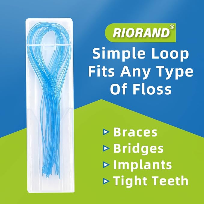 RioRand Floss Threaders, Essential Tool for Maintaining Oral Health with Braces, Bridges, and Implants 200Count (Pack of 4)