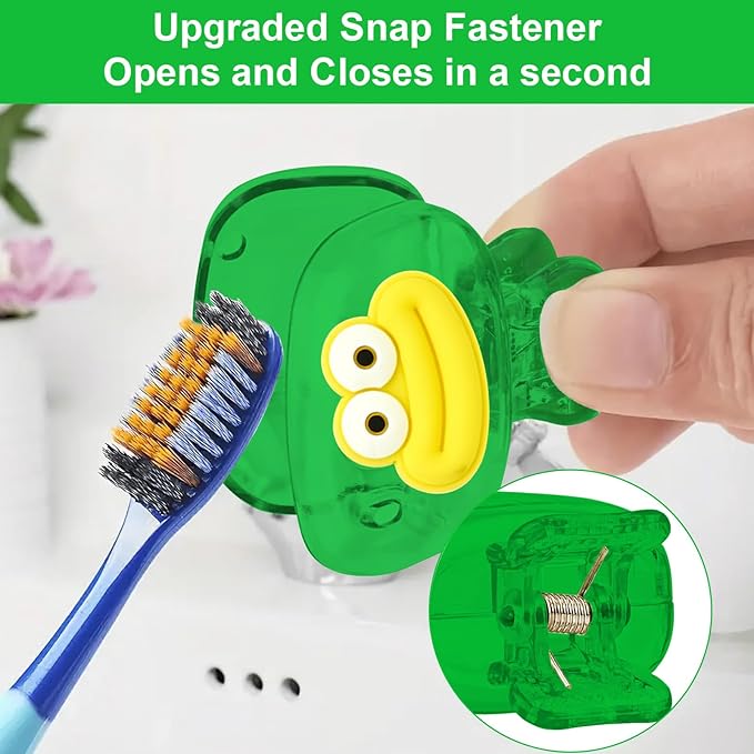 5 Pack Toothbrush Covers,Plastic Toothbrush Protector Cap for Household Travel, Bathroom, Camping (B)