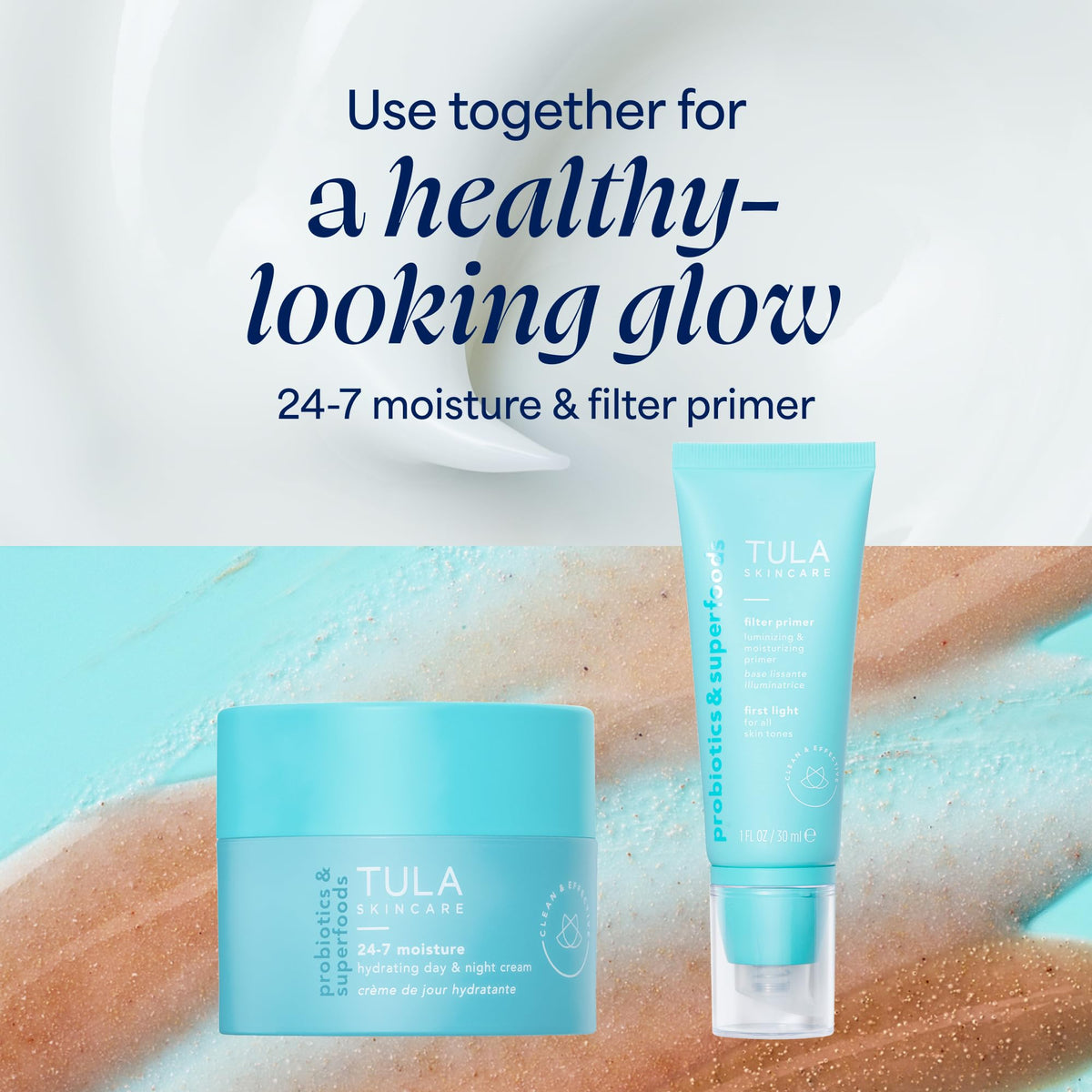 TULA Skin Care Face Filter Blurring and Moisturizing Primer - Magic Hour, Evens the Appearance of Skin Tone & Redness, Hydrates & Improves Makeup Wear, 1fl oz