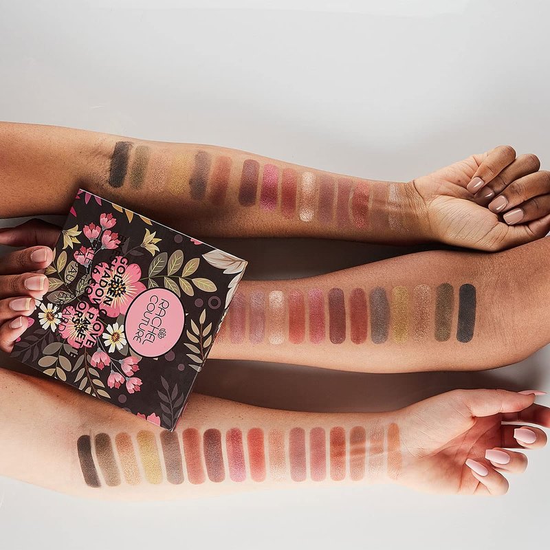 Rachel Couture Eyeshadow Palette with Natural Ingredients & Pure Pigments | Vegan & Cruelty-Free | Infused with Natural Botanical Extracts – 16 Colors - Golden Clove