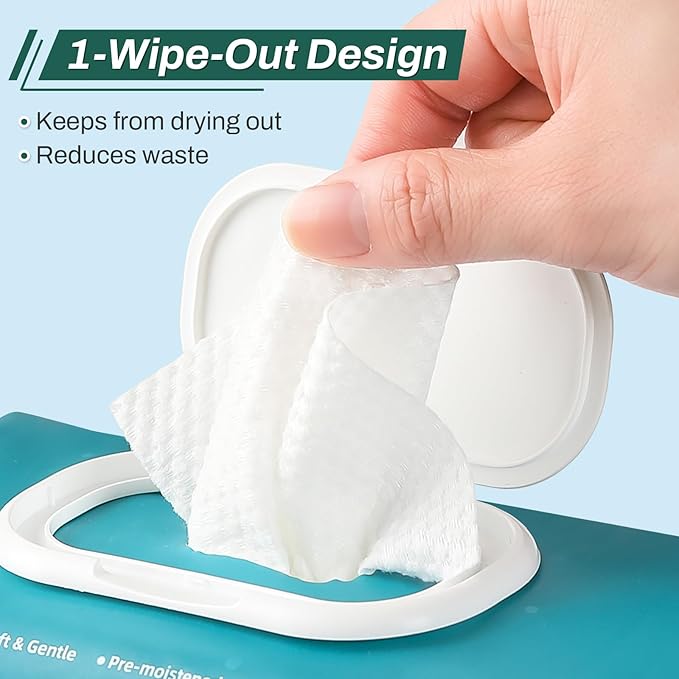 [360 Count] Adult Wipes for Elderly, 8" x 12" Extra Large Adult Wipes for Incontinence & Cleansing - Disposable Washcloth for Elderly Bathing No-Rinse - Vitamin E & Aloe