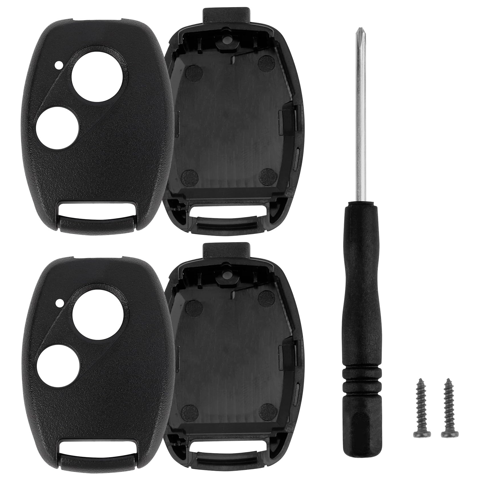 Key Fob Shell Case Replacement, 2 Button Key Fob Cover Fits for Honda Civic Accord Odyssey Fit Ridgeline CRV Accessories, Repalc