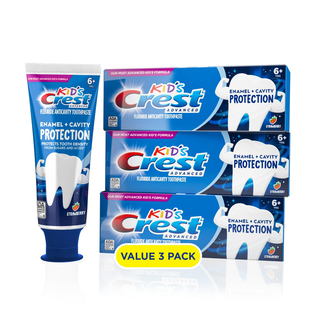 Crest Kids Enamel + Cavity Protection Toothpaste, 4.1oz Count 24, Pack of 8