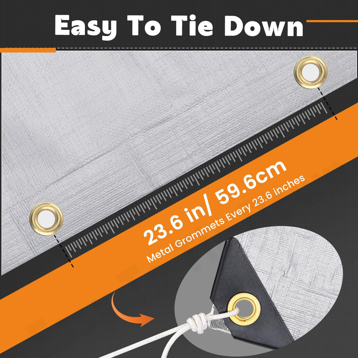 Keten Tarps Heavy Duty Waterproof 12x20 Feet, Extra Thick 16 Mil (Silver)