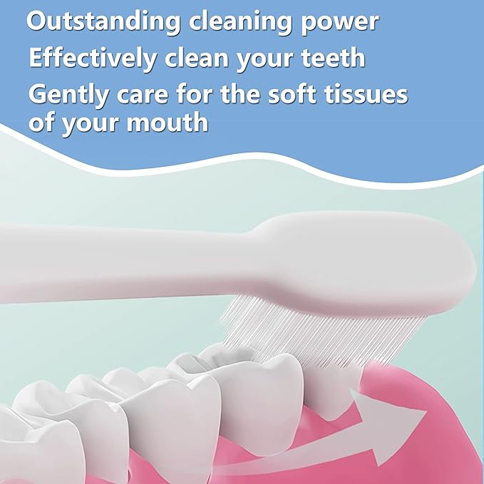 20 PCS Disposable Toothbrushes, Bulk Individually Wrapped Toothbrushes, Travel Toothbrush Pack, Ultra Soft Bristles & Non-Slip Handle, Perfect for Home, Travel, Hotel, Donation (20 Pieces)