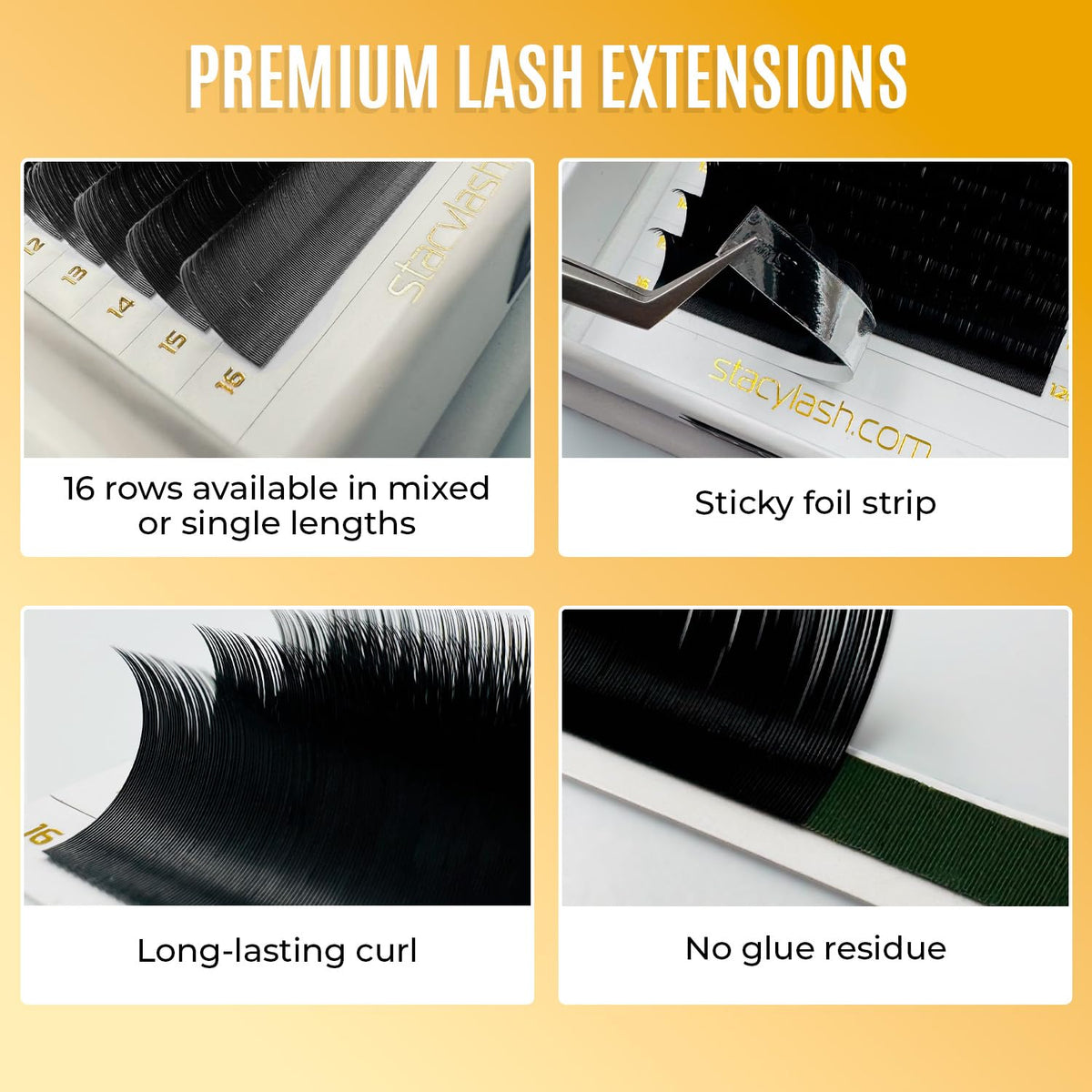 Easy Fan Lash Extensions by STACY LASH | J Curl Eye Lashes | Easy Fanning Lashes 3D 4D 5D 6D 7D 10D | Volume Set | 16-Rows Lash Tray | Eyelash Extension Supplies for Lash Tech |J-0.03-MIX 8-12
