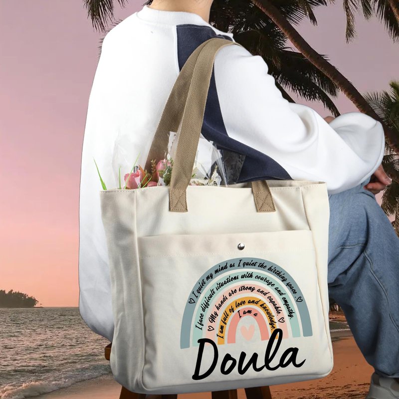 WCGXKO Doula Thank You Gift Doula Definition Gift Doula Zipper Pouch Cosmetic Bag (Doula TB)