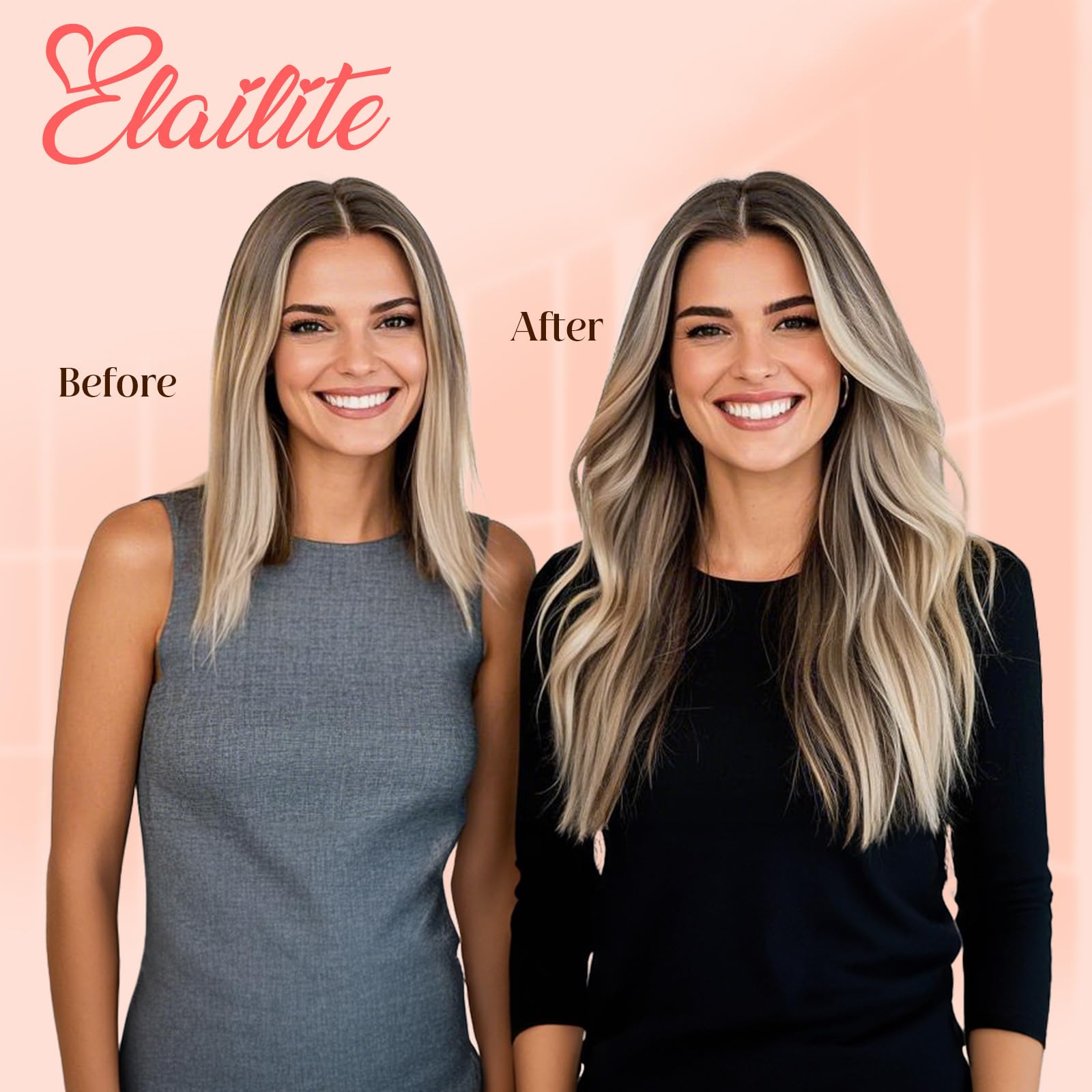 Elailite Tape in Hair Extensions Human Hair Thick Real Remy Hairpieces Ash Blonde & Bleach Blonde 14 Inch 40g 20pcs Straight Invisible Seamless Skin Weft Best Tape for Women