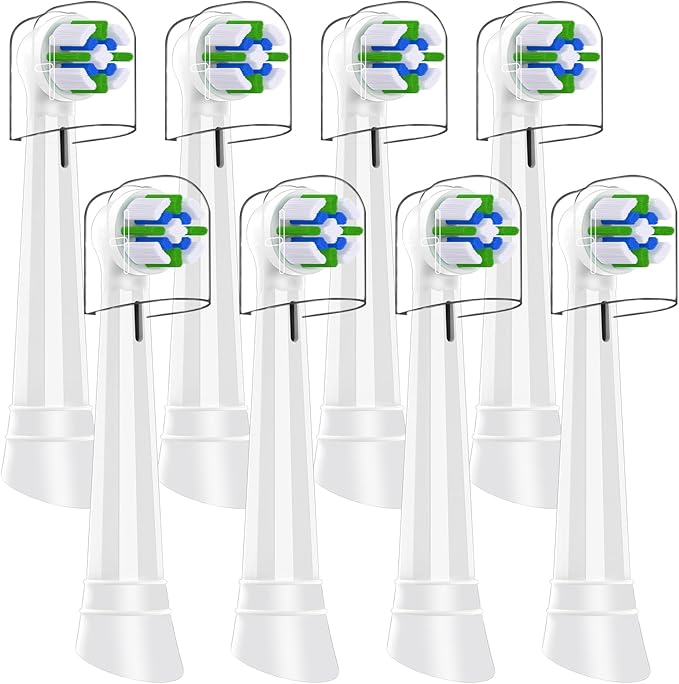 8 PCS IO Replacement Heads Compatible with Oral b IO 2/3/4/5/6/7/8/9/10 Series Electric Toothbrush, Brush Heads Refills Compatible with Oral B IO (White)