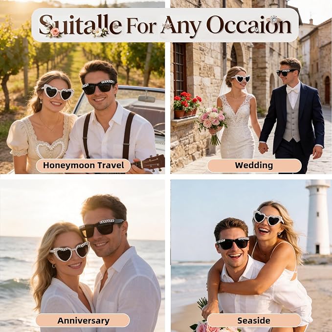 Just Engaged Sunglasses, Engagement Party Favors, Just Engaged Decorations, Engagement Gifts for Women, Bride and Groom Sunglasses for Wedding Accessories, Wedding Essentials