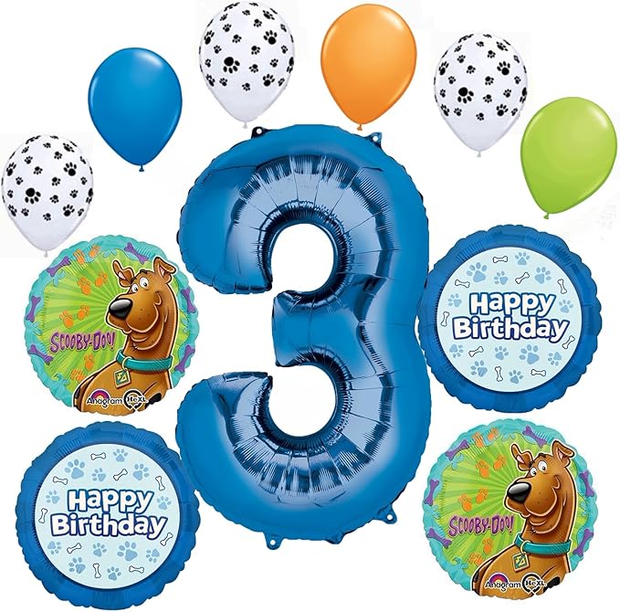Anagram Scoooby Dooby Doo 3rd Birthday Party Supplies 11 pc Balloon Bouquet Decorations