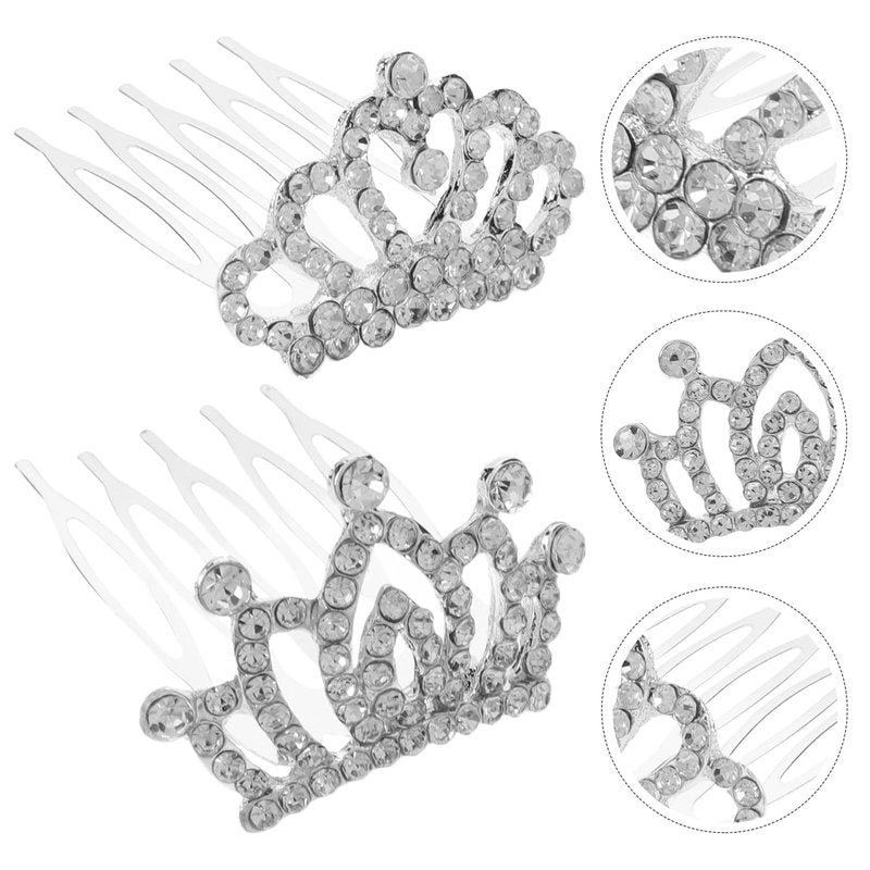 BIUDECO Hair Clips for Rhinestone Hair Accessories, 48 Pcs Girls Barrettes for Girls, Little Girl Tiaras for Women Crown, Fashionable and Cute Comb