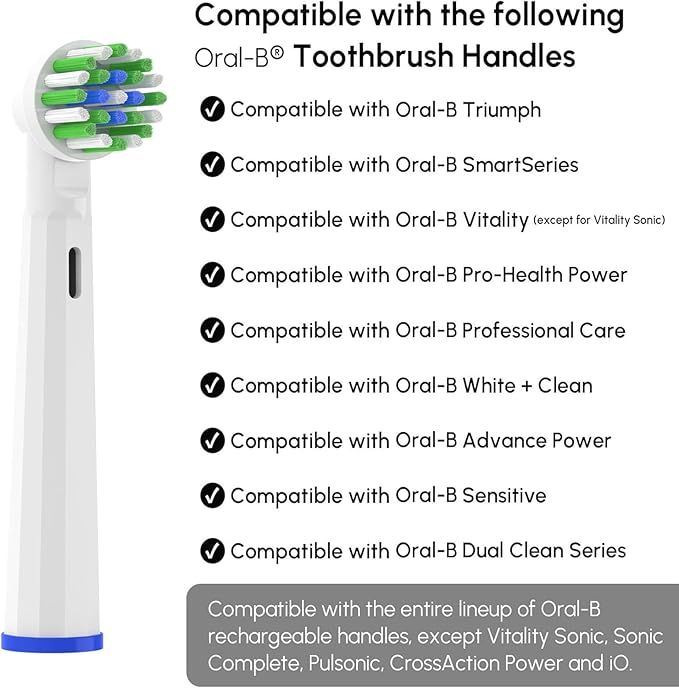 Replacement Toothbrush Heads Compatible with Oral-B Braun Pro 500/1000/1500/3000/3757/5000/7000/7500/8000, Professional Electric Brush Heads for Oral B Replacement Heads Refill,20 Pcs