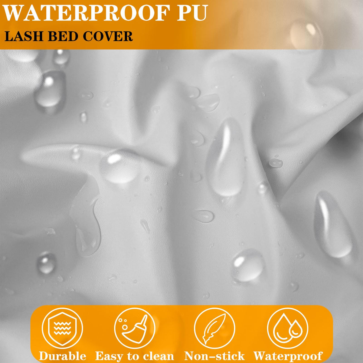 WUSOUPU White Lash Bed Cover Wipeable PU Leather Massage Table Cover Waterproof, Ultra-Durable Massage Bed Cover Wrinkle-Resistant Silky Spa Bed Cover Reusable Wax Bed Cover for Esthetician(6FT)