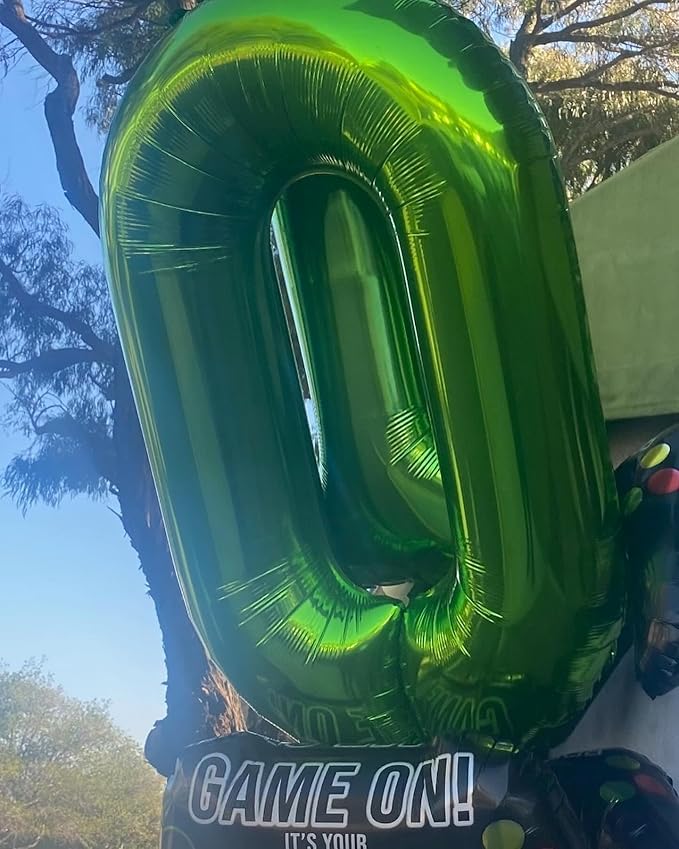 Green Number 0 Balloon 40 Inch, 0 Balloon Numberfor 10th 20th 30th 40th 50th 60th Birthday Decorations, Green Party Supplies for Men Women