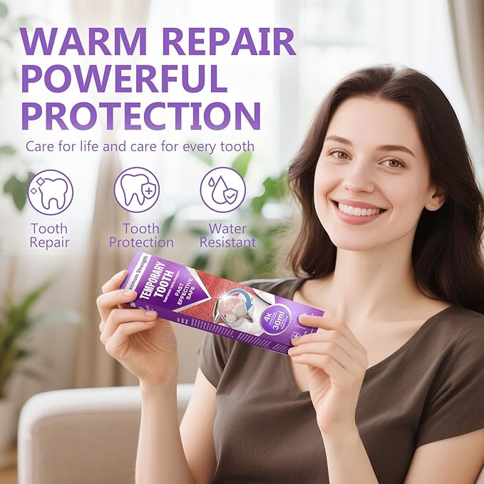 Temporary Tooth Repair Kit - Moldable Teeth-Filling Repair Kit, DIY at Home, With 4 Shaping Tools