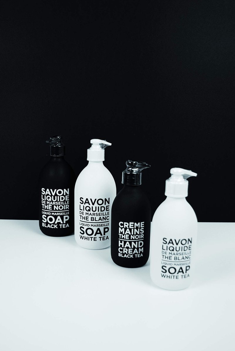 Compagnie de Provence Savon de Marseille Extra Pure Liquid Soap - Black Tea - 16.7 Fl Oz Glass Pump Bottle