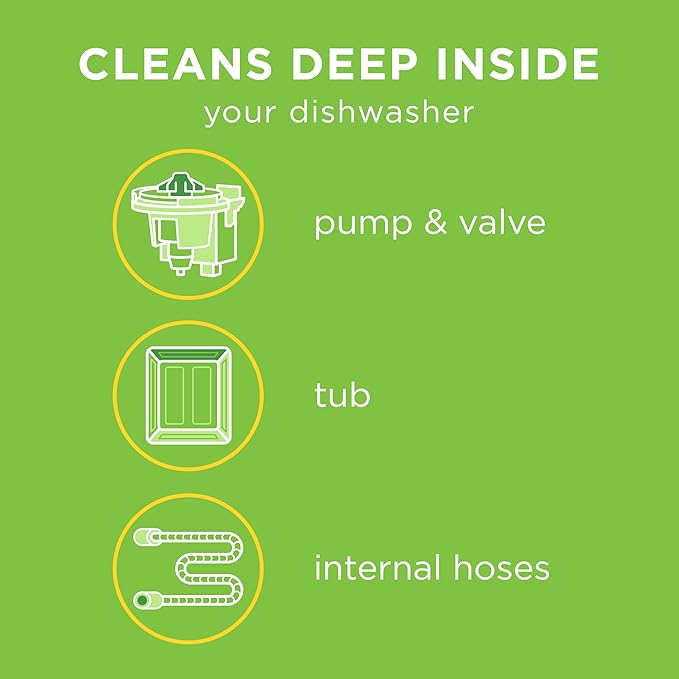 Affresh Dishwasher Cleaner, Helps Power Away Odor Causing Bacteria, Limescale, Mineral Deposits & Grime Inside Pump, Tub & Hoses, 12 Tablets, 1 Year Supply [2 Pack]