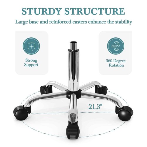 HOOMIC Rolling Stools with Wheels Salon Office Shop Bar Adjustable Spa Tattoo Massage Medical Swivel Drafting Stool with PU Leather Cushioned in Grey