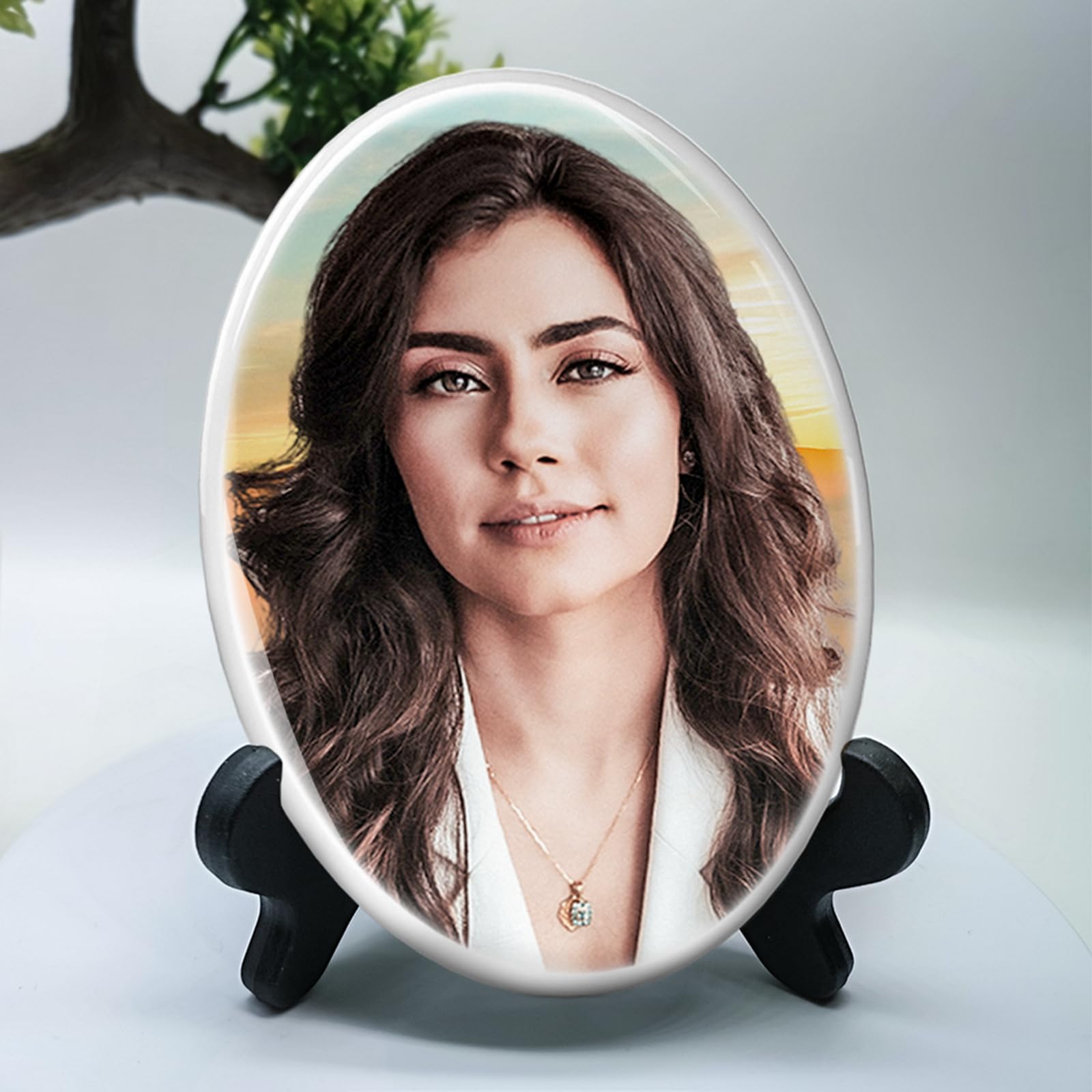 Personalized Porcelain Photo Memorial Garden Stones, Headstones for Graves, Waterproof Outdoor Picture, Photo Plaques for Cemetery, Custom Cameo Insert, Ceramic Picture for Gravestones Grave Markers