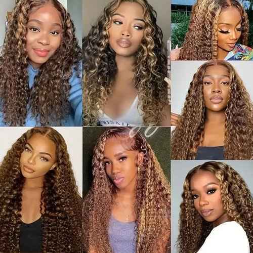 24 26 28 inch P430 Human Hair Bundles Ombre Water Wave Bundles Human Hair Highlight Water Wave Bundle 3 Tone