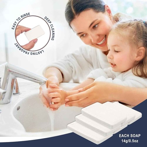 SLequipo Bulk Bar Soap, 500 Pack Mini Soap Bars Bulk Individually Wrapped, 0.5 oz Travel Soap Small Hotel Soaps Travel Size Toiletries for Hotel Bathroom