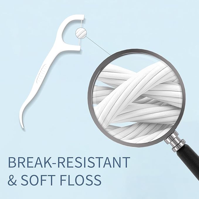 GENKENT Floss Picks, 200 Count Dental Tooth Picks Flossers, Teeth Cleaning Tools with Toothpicks