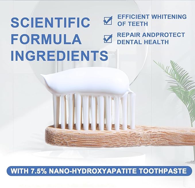 Beamach Hydroxyapatite Toothpaste, Nano 7.5% Hydroxyapatite Toothpaste, Whitening Tooth Repair, Protects Enamel and Strengthens Teeth, Fluoride-Free, Gentle Mint, Fresh Breath