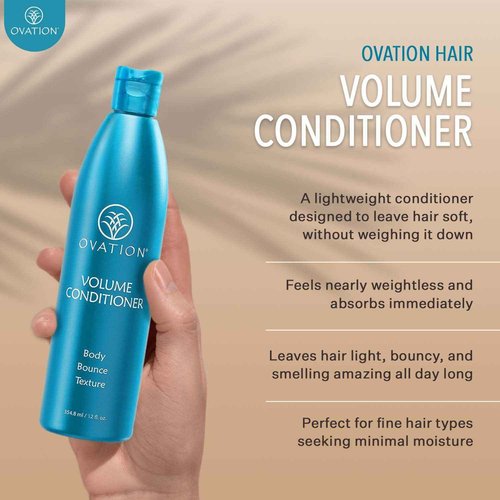 Ovation Hair Volumizing 3-Step Bundle for Fine Hair - with Volume Shampoo and Conditioner, Cell Therapy Hair Growth & Healthy Scalp Treatment - Add Weightless Volume, Bounce & Fullness