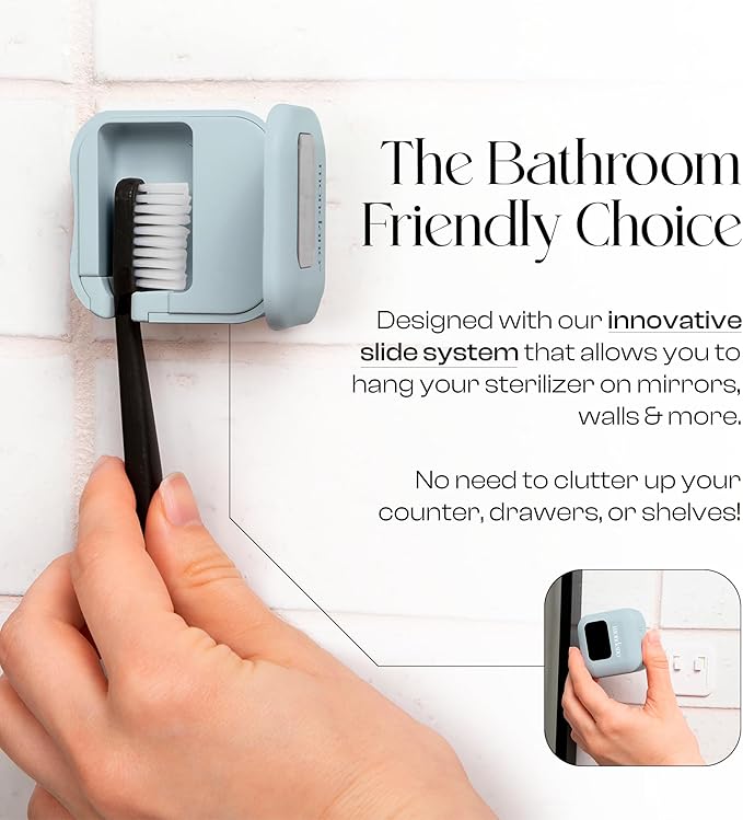 Mondano UV-C Toothbrush Sanitizer and Holder, Toothbrush Case - Manual/Electric Toothbrush Cover for Any Toothbrush Head - Rechargeable Toothbrush Travel Case, Tooth Brush Cover Cap for Home