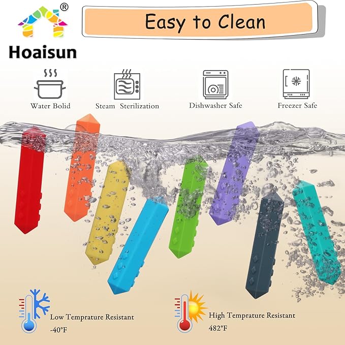 Chew Necklaces for Sensory Kids, 8 Pack Chewy Necklace Sensory Boys and Girls with Autism, ADHD, SPD, Biting, Silicone Teething Necklace Oral Chew Toys for Adults Reduce Chewing Anxiety Fidget