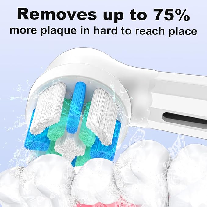 Brush Heads with Medium Bristles Compatible with Oral B IO 2/3/4/5/6/7/8/9/10/Deep Clean Electric Toothbrushes, Replacement Heads for IO (10 White)
