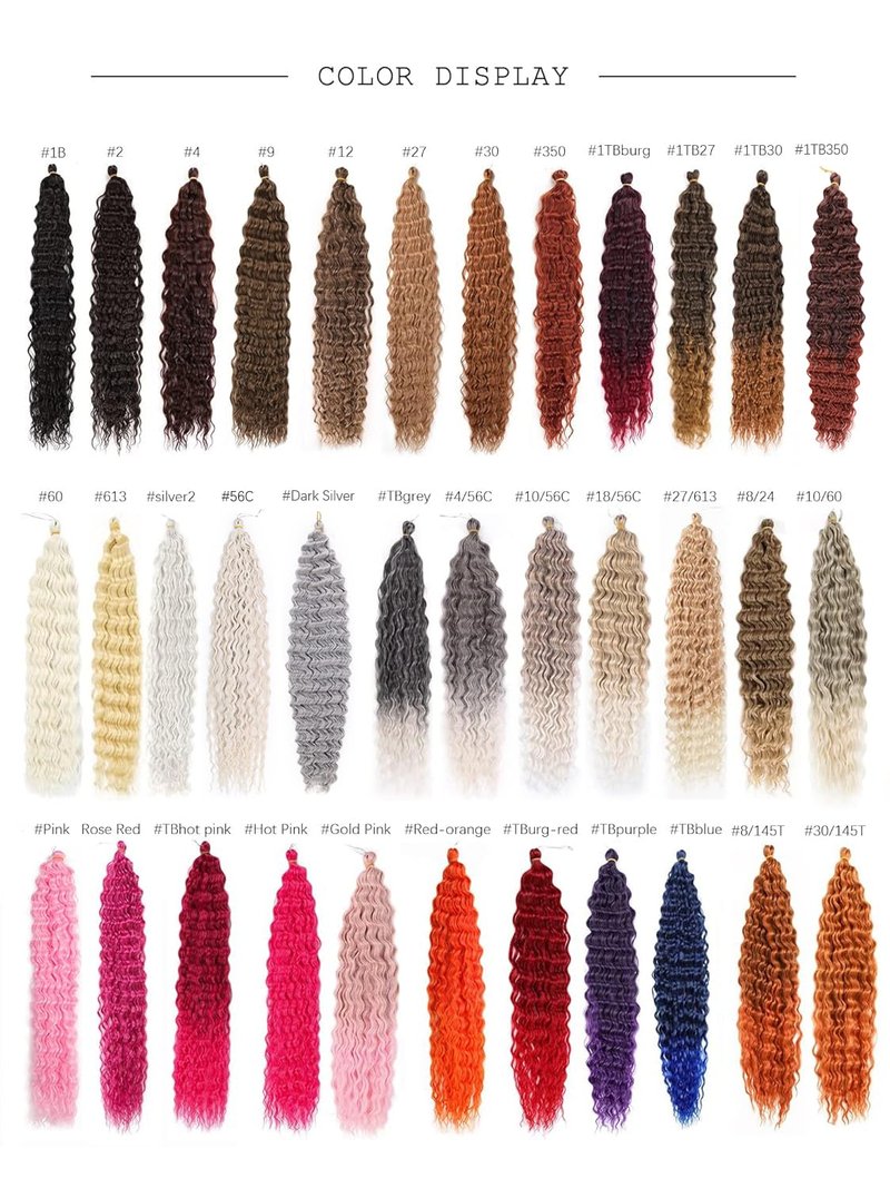 Ocean Wave Crochet Hair Extensions Deep Wave Crochet Hair for Women 22inch 6Packs Synthetic Crochet Hair Curly #1B Natural Black