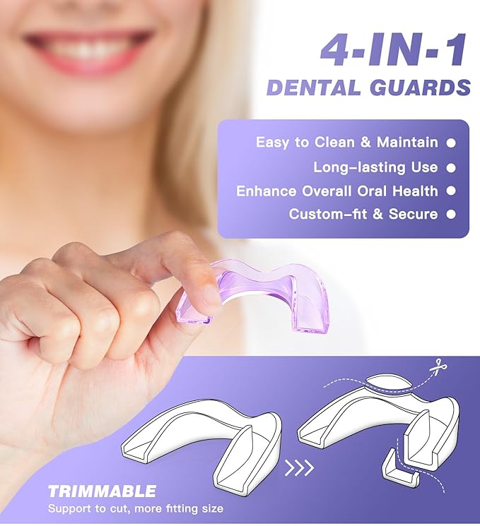 Litlcutie Mouth Guard for Grinding Teeth at Night, Night Guards for Teeth Grinding, Mouth Guard for Sleeping, Small (4 Pack)