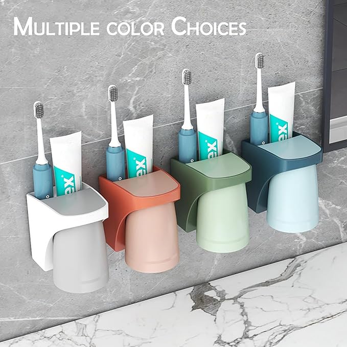 Magnetic Toothbrush Holder,sgzscl Flexible Wall Mounted Cup Water Drain Space Saving Storage Suction Organizer for Bathroom