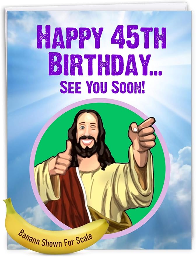 NobleWorks - 45th Funny Birthday Greeting Card (8.5 x 11 Inch) - 45 Years Old, Big Milestone Birthday Humor Card from Group - See You Soon 45 J9403MBG